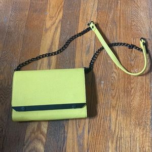 Neon yellow with black detailing crossbody purse